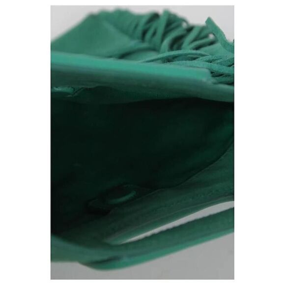 MAJE Suede Fringe Leather Green Shoulder/Hand Bag - Picture 9 of 10